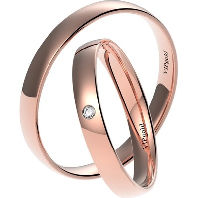 VIPgold Svadobné obrúčky 7476 červené zlato