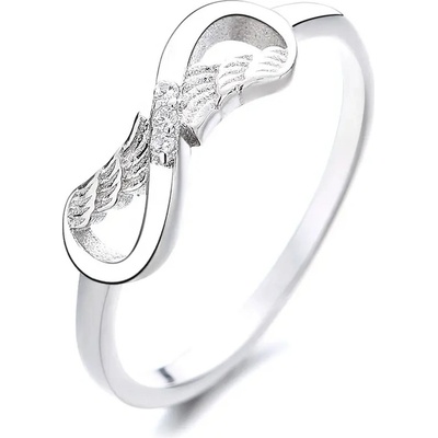 Majya Stříbrný prsten ROSSELLA nekonečno s andělskými křídly 10068 6