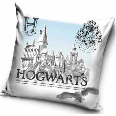 Carbotex vankúš Harry Potter motív Ilustrácia hradu Rokfort 40x40