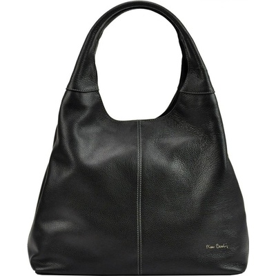 Pierre Cardin kožená veľká dámska kabelka cez rameno čierna