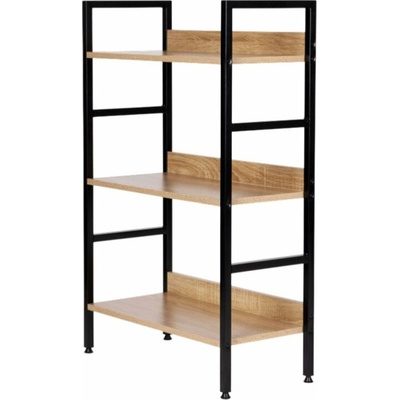 ModernHome CWJ602893CL Dřevěný regál s kovovým rámem, 3 police – Zbozi.Blesk.cz