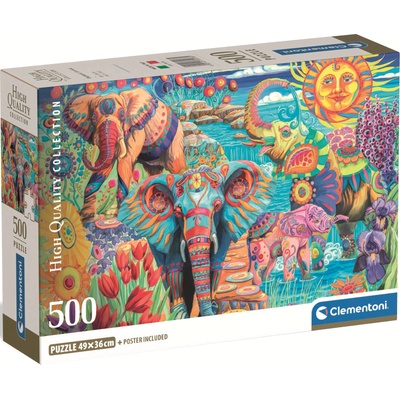 Clementoni Пъзел Clementoni от 500 части - Карнавалът на слоновете (35578)