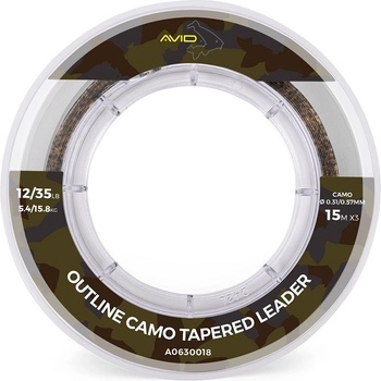 Avid Carp Outline Tapered Leader Camo 3x15m 0,31-0,57mm