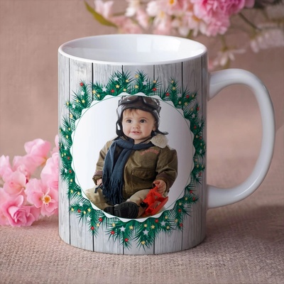 Art gift Коледна чаша със снимка