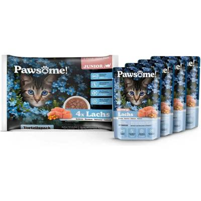 Pawsome Flowpack krmivo pro koťata, losos, 4 × 85 g