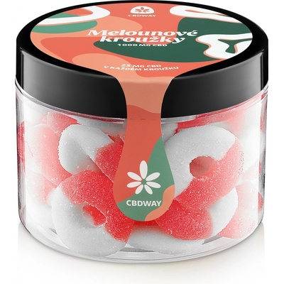 CBD WAY Kyselé želé kroužky s příchutí melounu 1000 mg 400 g