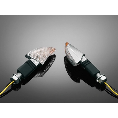 Moto blinkry Highway Hawk SHARK s krátkou nožičkou, LED, E-mark, chrom (2ks)