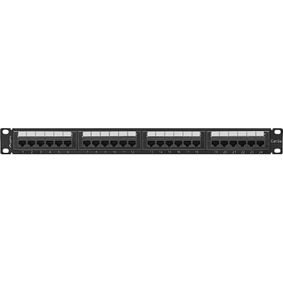 Lanberg patch panel 24 port 1U 19" CAT. 6a utp black (PPUA-1024-B)