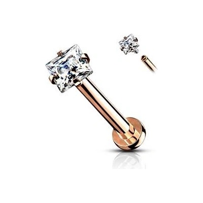 Šperky4U piercing do brady labreta cartilge čirá LB1093RD-1206