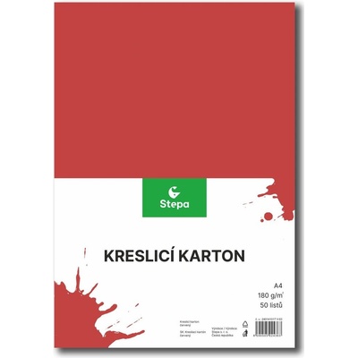 Stepa Kreslící karton A4 50ks 180g červený – Zboží Dáma