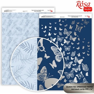 Scrapbookingové papíry Butterflies A4 - silver butterflies