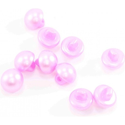 Gombík perlička so spodným prišitím - ostro ružová perleťová - priemer 0,9 cm