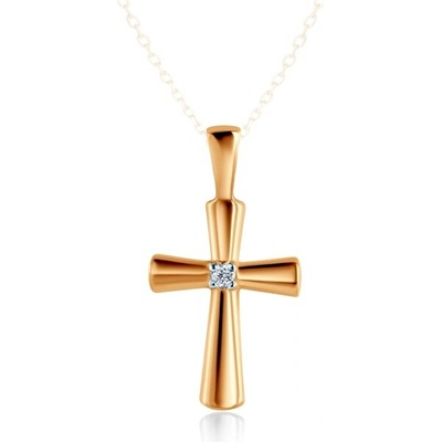 Savicki Prívesok krížik dvojfarebné zlato diamant B Z Z0765 00090 585 ZB
