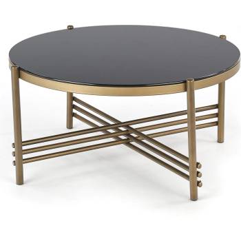 Image 1 of Холна маса Ismena черно стъкло и златно