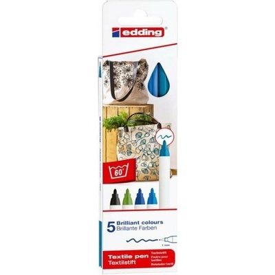 Edding na textil 4600 modré odtiene 5 farieb