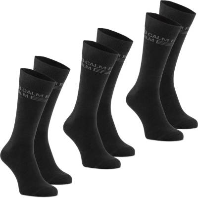 Calm B DLHÉ ponožky 3-PACK ČIERNE