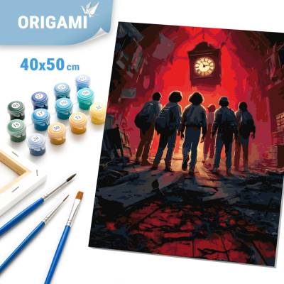 Origami Malování podle čísel na rámu 40 x 50 cm Stranger Things Filmoví hrdinové LW 194-01 – Hledejceny.cz