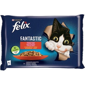 FELIX Country Flavours в желе с говеждо и пилешко месо 4x85g