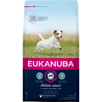 EUKANUBA Dog Adult Small breed - Премиум суха храна за израснали кучета от дребни породи с пилешко и пуешко месо, 18 кг