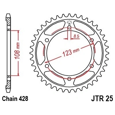 JT Sprockets JTR 25-60 – Zboží Mobilmania