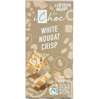 iChoc Rýžová bílý nugát s oříšky 80 g