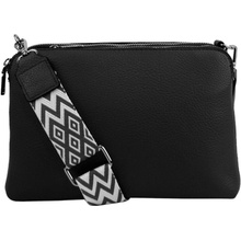 Barebag crossbody dámska kabelka s tromi sekciami Jessica Čierna