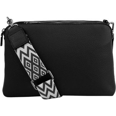 Barebag crossbody dámska kabelka s tromi sekciami Jessica Čierna