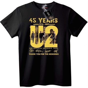 NOONEBRAND Тениска U2 45 години юбилей - 5XL, Black