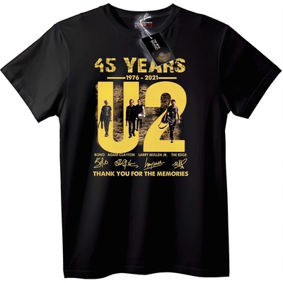 NOONEBRAND Тениска U2 45 години юбилей - 5XL, Black