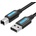 Vention USB-A 2.0/M - USB-B/M, (PVC, черен, кабел за принтер, кабел за принтер), 5 м, кабел
