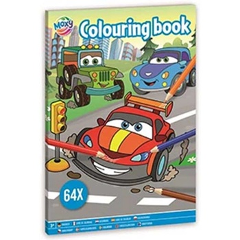 Moxy Книжка за оцветяване Коли, А4, 64 страници (5525100193)