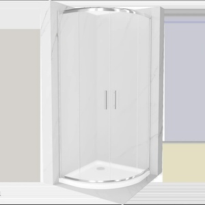 Mexen Rio полукръгла душ кабина 90 x 90 см, матирано стъкло, хром + корито Flat, (863-090-090-01-30-4110)
