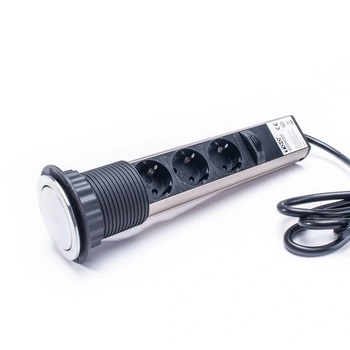 TOO Скрит мрежов разпределител too pps-301-3c, 3-посочен 3500w, Хром (pps-301-3c)