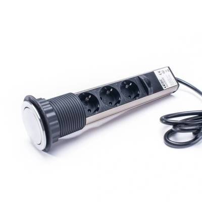 TOO Скрит мрежов разпределител too pps-301-3c, 3-посочен 3500w, Хром (pps-301-3c)