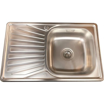Inter Ceramic Кухненска мивка ICK 8050 PF L TAMPICO, алпака, дясна, със сифон, 80x50см (8050 PF L TAMPICO)