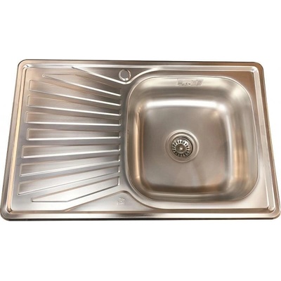 Inter Ceramic Кухненска мивка ICK 8050 PF L TAMPICO, алпака, дясна, със сифон, 80x50см (8050 PF L TAMPICO)