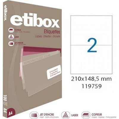 Etikety univerzálne 210x148,5mm Etibox A4 100 hárkov
