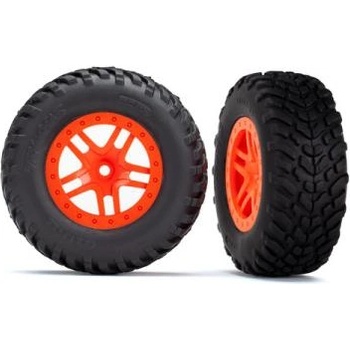 Traxxas колело 2.2/3.0", джанта SCT Split-Spoke оранжев, гуми SCT (2)