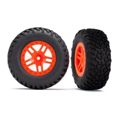 Traxxas колело 2.2/3.0", джанта SCT Split-Spoke оранжев, гуми SCT (2)