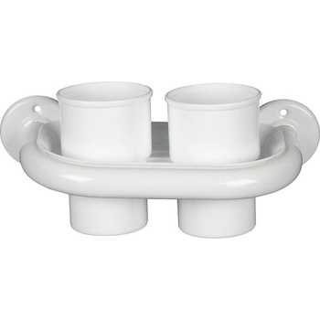 Aqualine White Line Držiak kelímkov, biela 8007