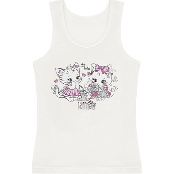 Evona dievčenská košieľka mačiatka biela kosilka div šir ram e-koťata bílá