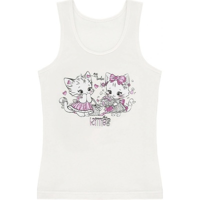 Evona dievčenská košieľka mačiatka biela kosilka div šir ram e-koťata bílá