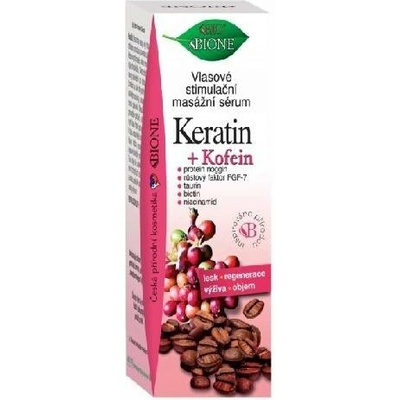 BIO BIONE Keratin + Kofein Vlasové masážní stimulační sérum 215 ml