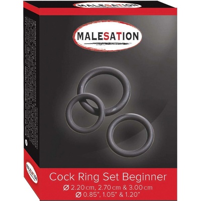 Malesation Cock Ring Set Beginner Black