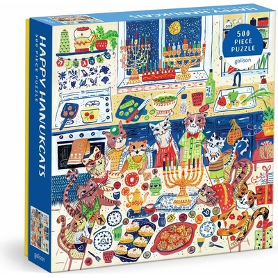 GALISON Štvorcové Happy Hanukcats 500 dielov
