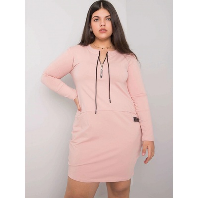 Priliehavé mikinové šaty so zipsom RV-SK-7241.43 pink
