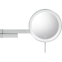 Zvětšovací kosmetické zrcátko 5x Linea s LED podsvícením nástěnné stříbrné