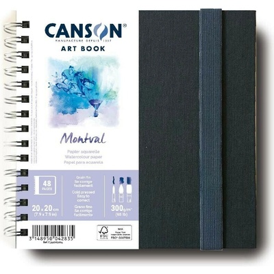 Canson Art Book Montval Skicák v pevnej krúžkovej väzbe 20x20 cm CP 300 g 24 listov