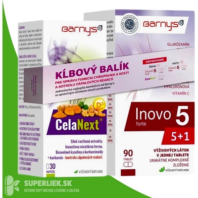 Barny's kĺbový balík Celadrin Forte 60 tabliet + Inovo 5 forte 90 tabliet