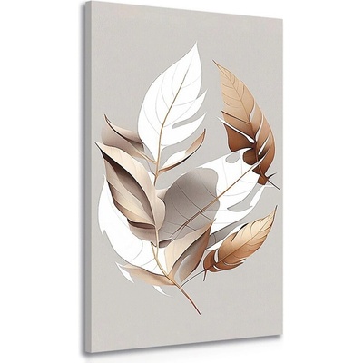 Obraz měděné listy s nádechem minimalismu - 60x120